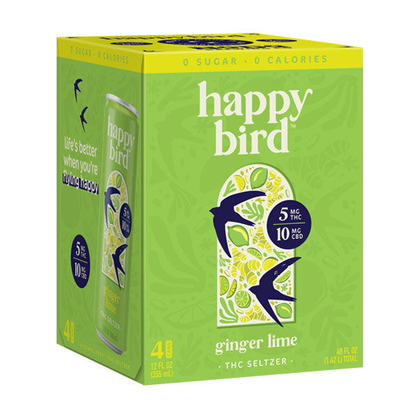 Happy Bird Ginger Lime THC 5mg Seltzer 12oz 4pk