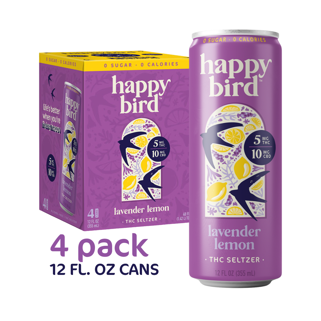 Happy Bird Lavender Lemon THC 5mg Seltzer 12oz 4pk – NoDa Brewing