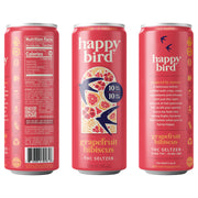 PRE-ORDER: Happy Bird Grapefruit Hibiscus THC 10mg Seltzer 12oz 4pk