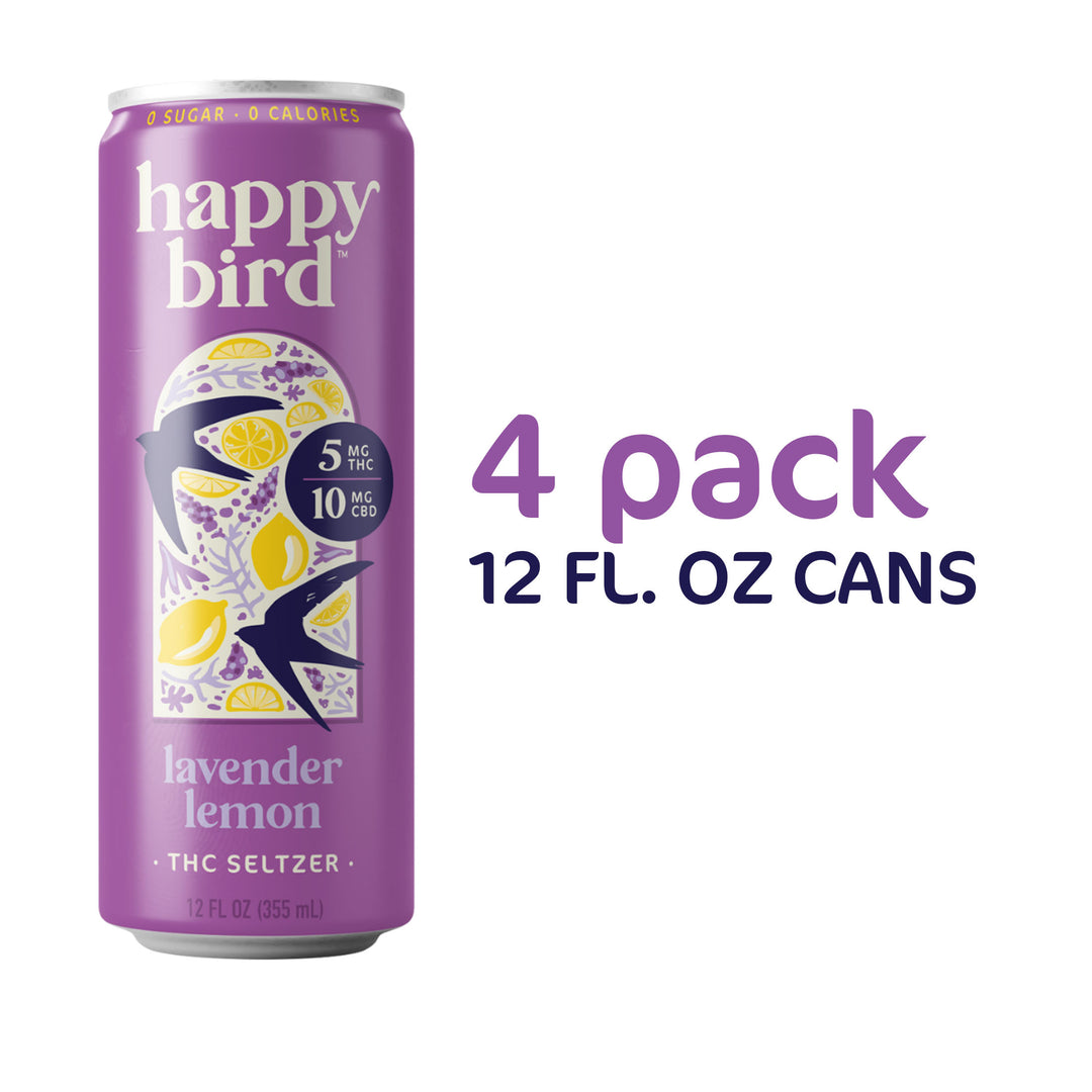Happy Bird Lavender Lemon THC 5mg Seltzer 12oz 4pk – NoDa Brewing